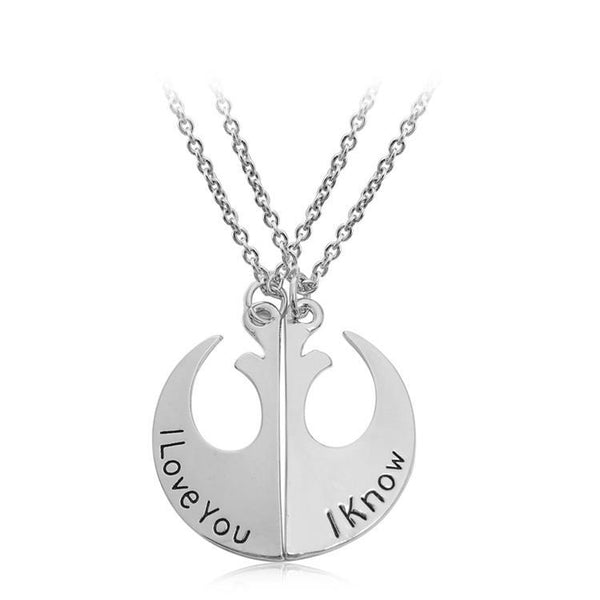 Han Solo & Leia - I Love You, I Know Couple Necklace