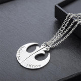 Han Solo & Leia - I Love You, I Know Couple Necklace